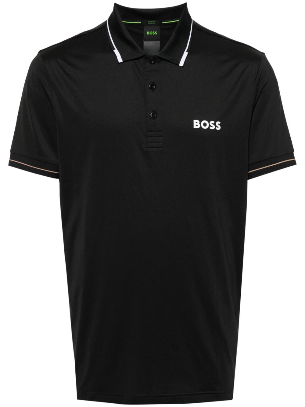 Hugo Boss Logo-print Polo Shirt In Black