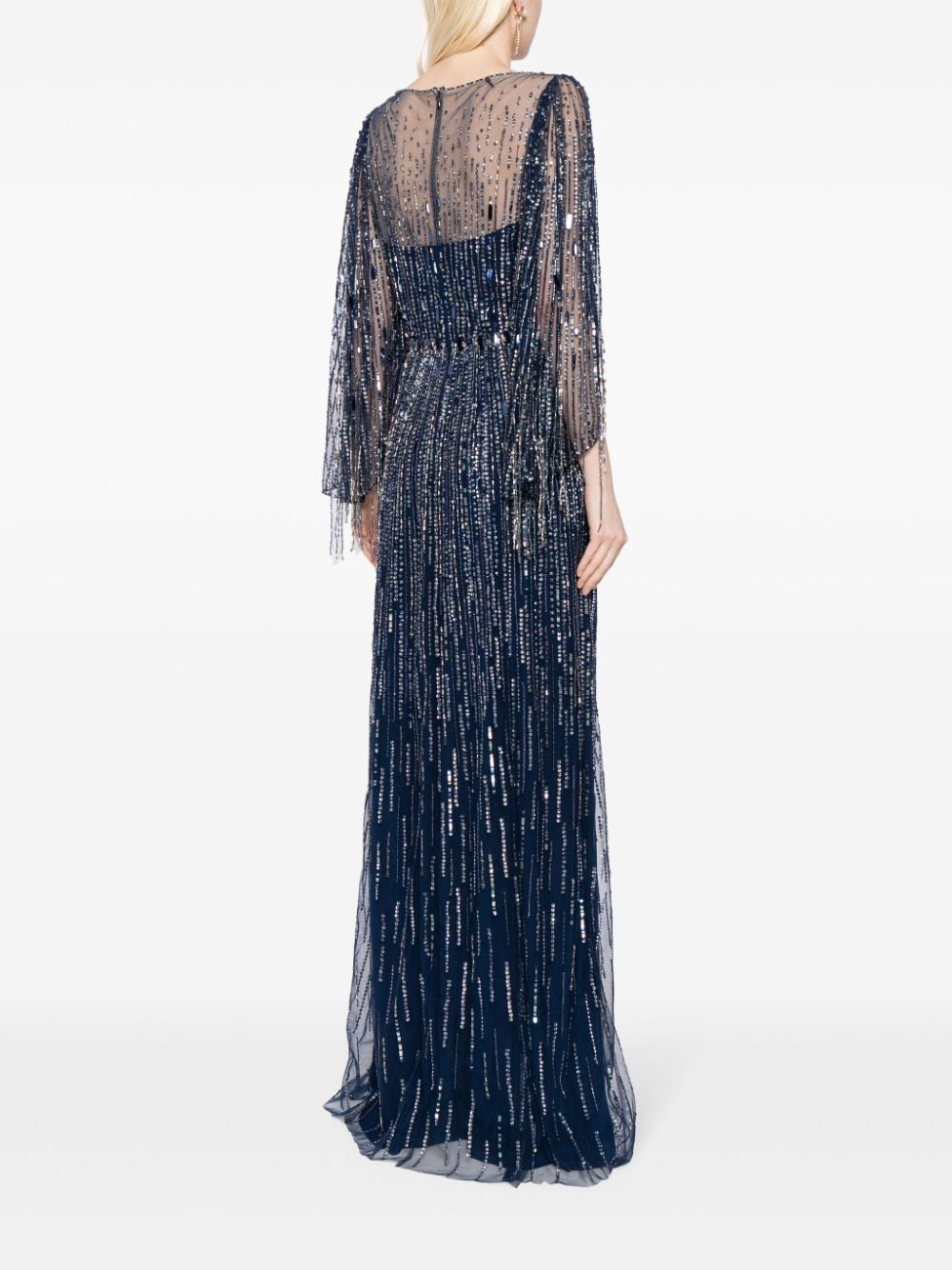 Shop Jenny Packham Rhapsody Sequin-embellished Gown In Blue