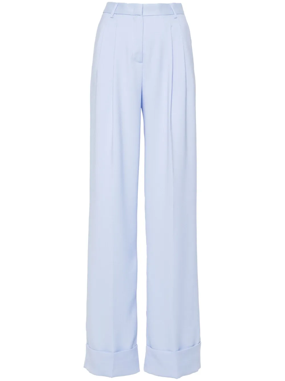 The Andamane Ide-leg Cady Pants With Darts In Blue