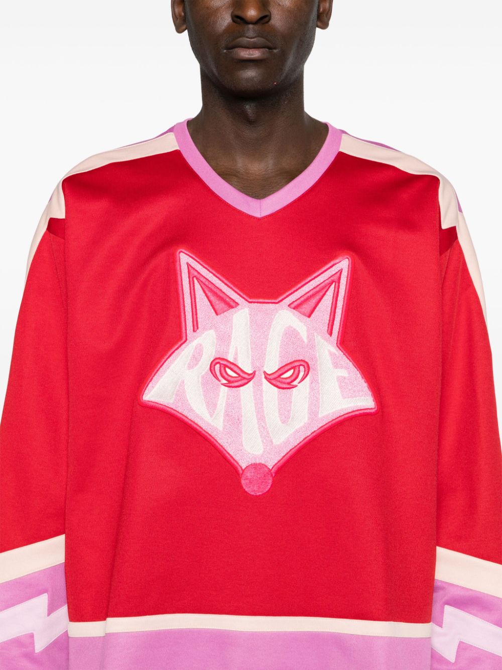 MEMBERS OF THE RAGE Hockey jersey met vospatch Rood