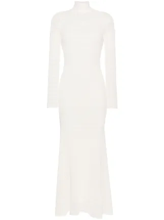 White Jersey Mermaid Maxi Dress