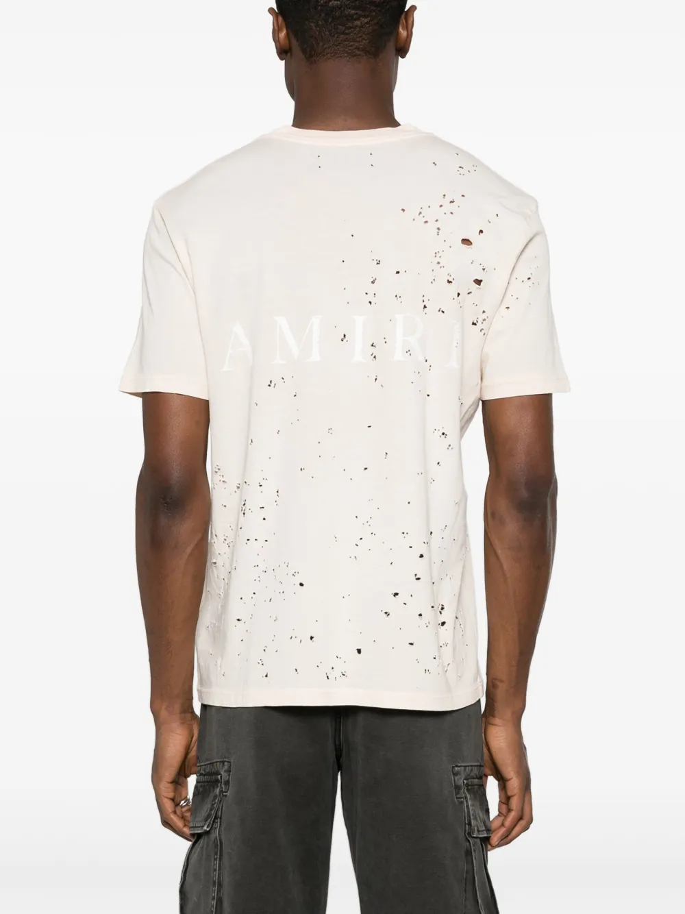 AMIRI T-shirt met logoprint Beige