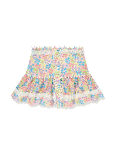 MARLO Giselle floral-lace skirt