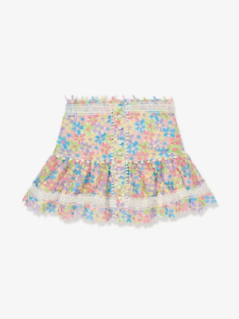 MARLO Giselle floral-lace skirt