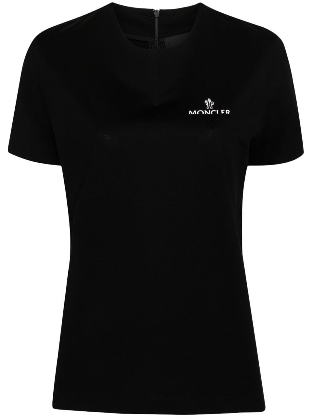 Moncler Katoenen T-shirt met logoprint Zwart
