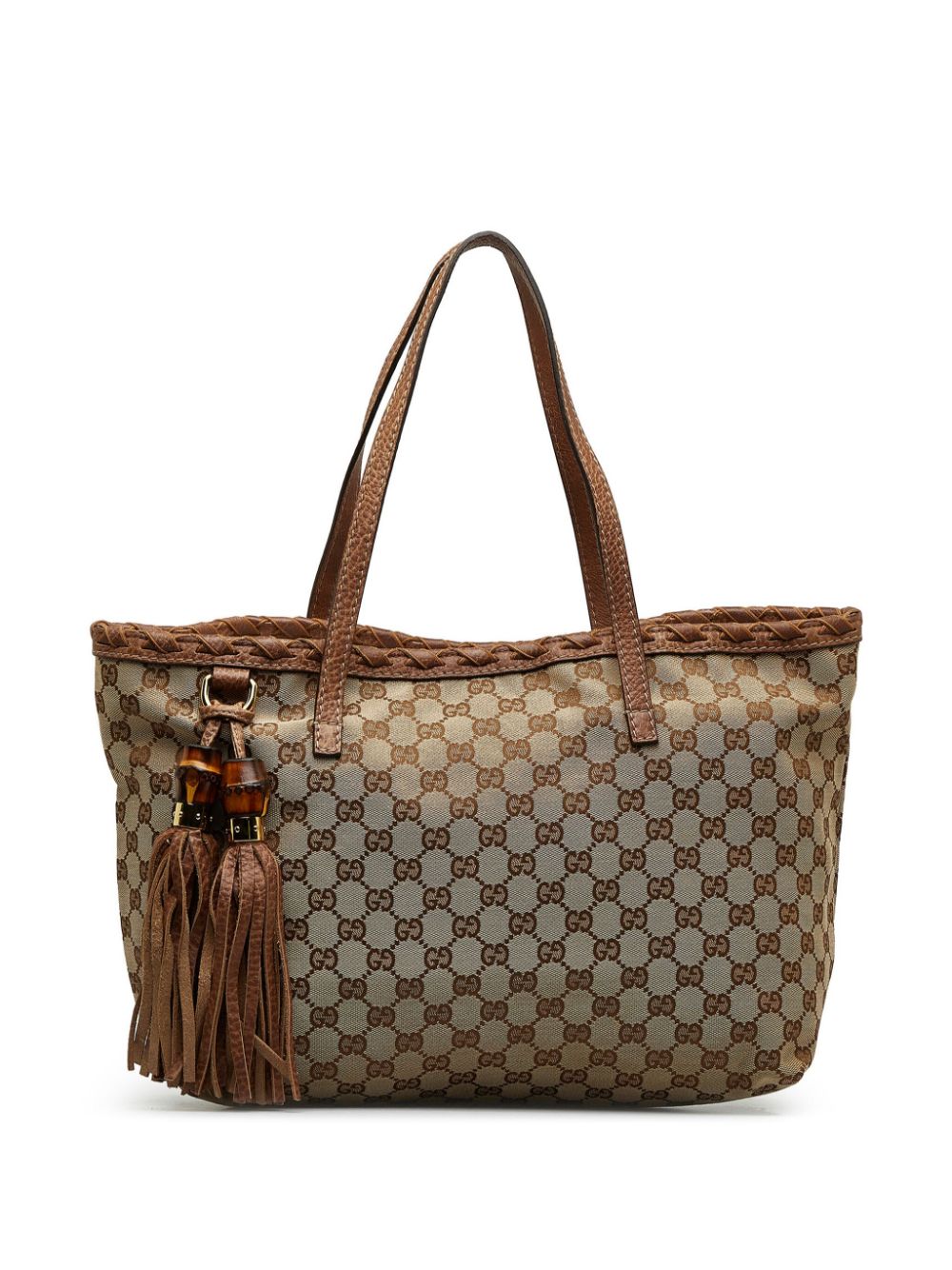 Pre-owned Gucci 2000-2015 Medium Gg Canvas Tote Bag In Brown