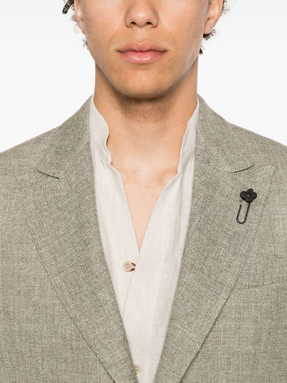 Shop Lardini Single-breasted Blazer In Neutrals