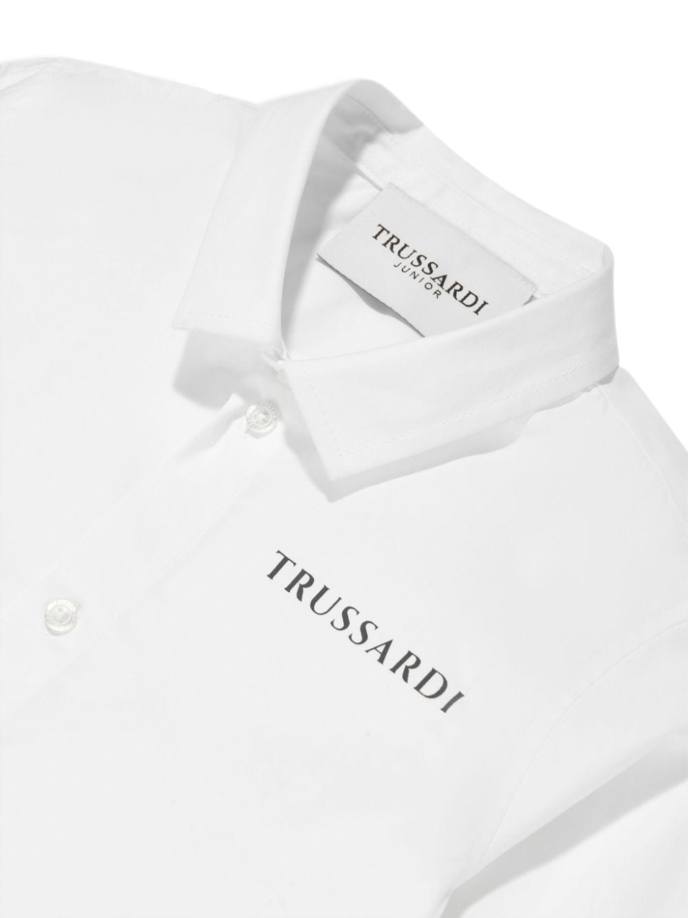 TRUSSARDI JUNIOR Katoenen shirt met logoprint Wit