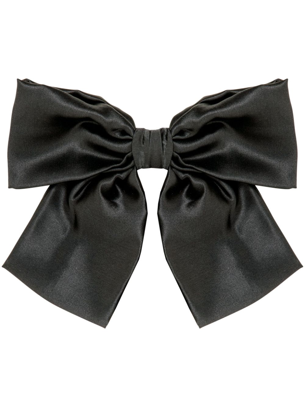 Shop Jennifer Behr Tilly Satin Bow Hair Clip In Black