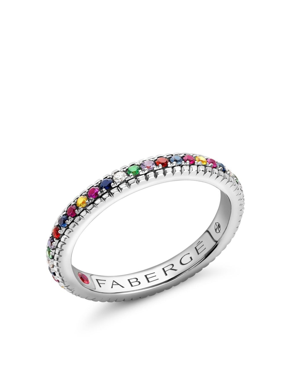 Fabergé 18kt White Gold Colour Of Love Multi-stone Ring In Silver