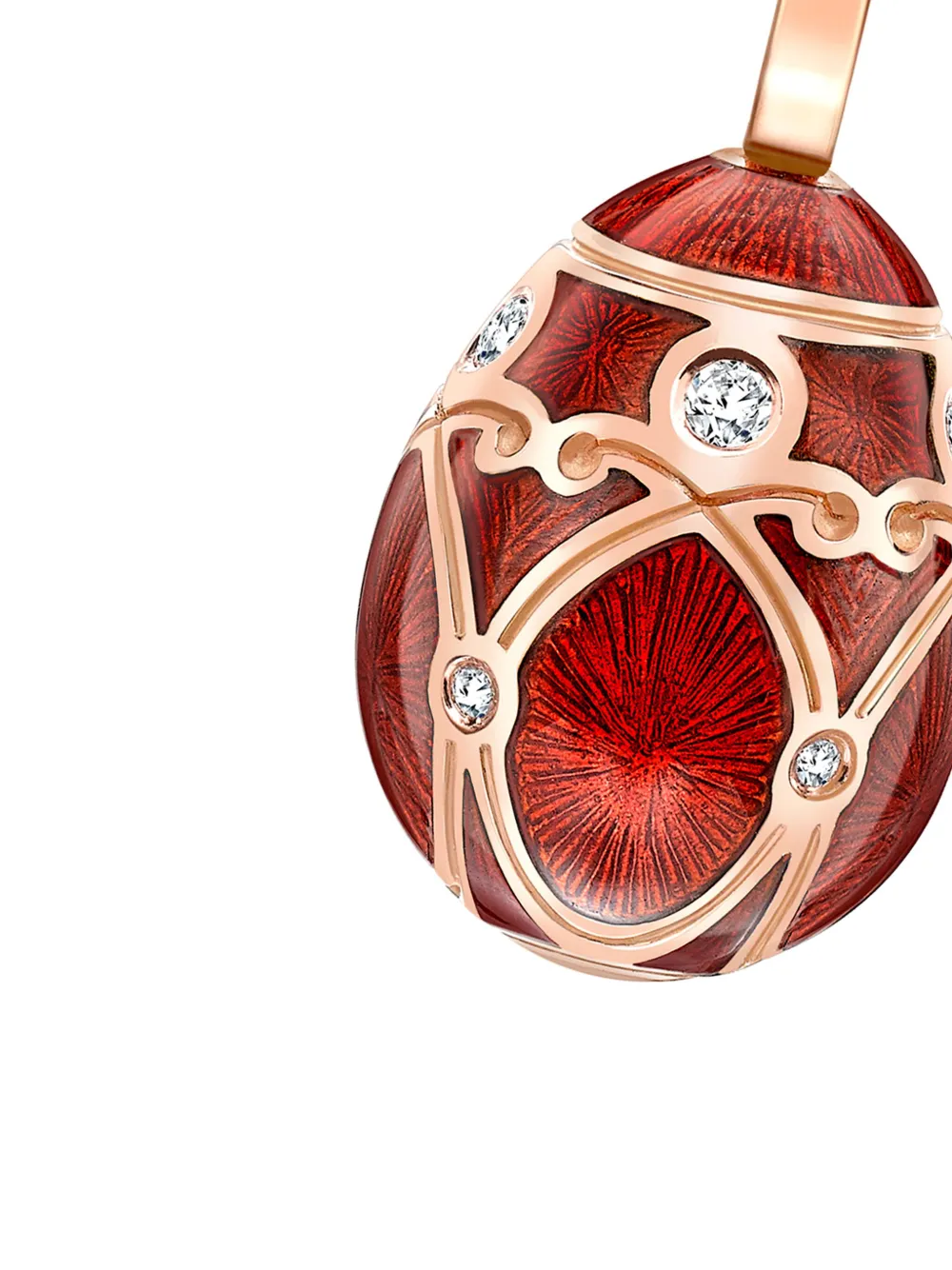 Shop Fabergé 18kt Rose Gold Heritage Egg Diamond Charm In Red