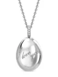Fabergé 18kt white gold Fabergé Essence I Love You Egg diamond pendant necklace - Silver