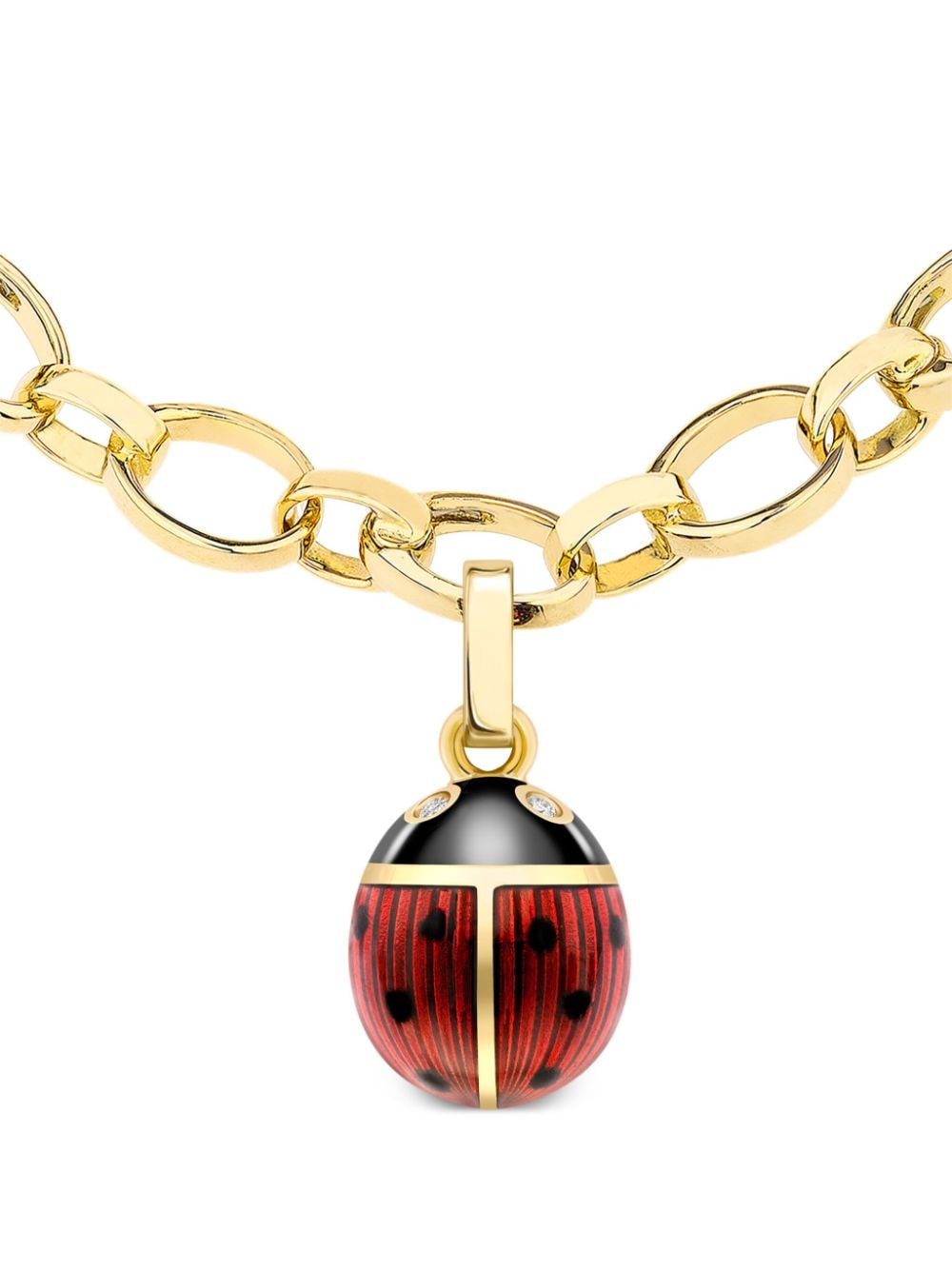 Shop Fabergé 18kt Yellow Gold Heritage Ladybird Charm In Red
