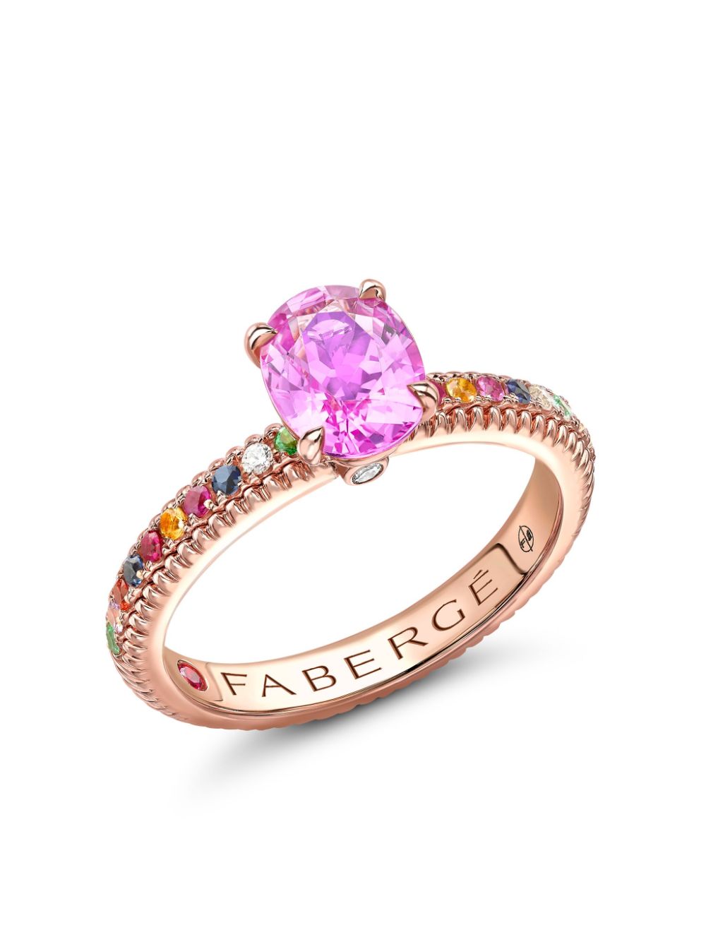 Image 1 of Fabergé 18kt rose gold Colours of Love pink sapphire fluted ring