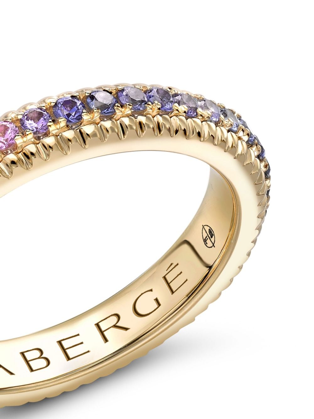 Shop Fabergé 18kt Yellow Gold Colours Of Love Rainbow Fluted Eternity Ring