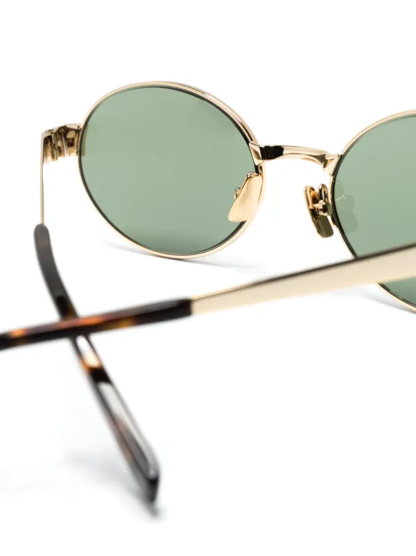 Gold frame oval sunglasses cheap