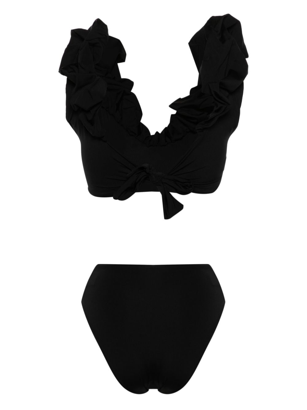Shop Maygel Coronel Ruffled Bikini Set In Black