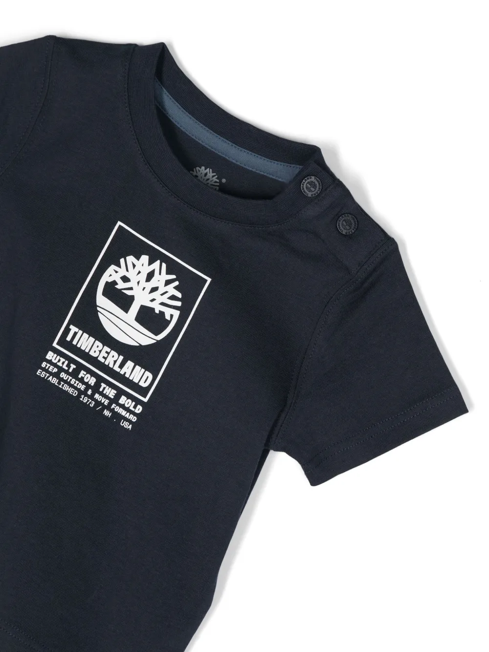 Timberland Kids Katoenen T-shirt met logoprint Blauw