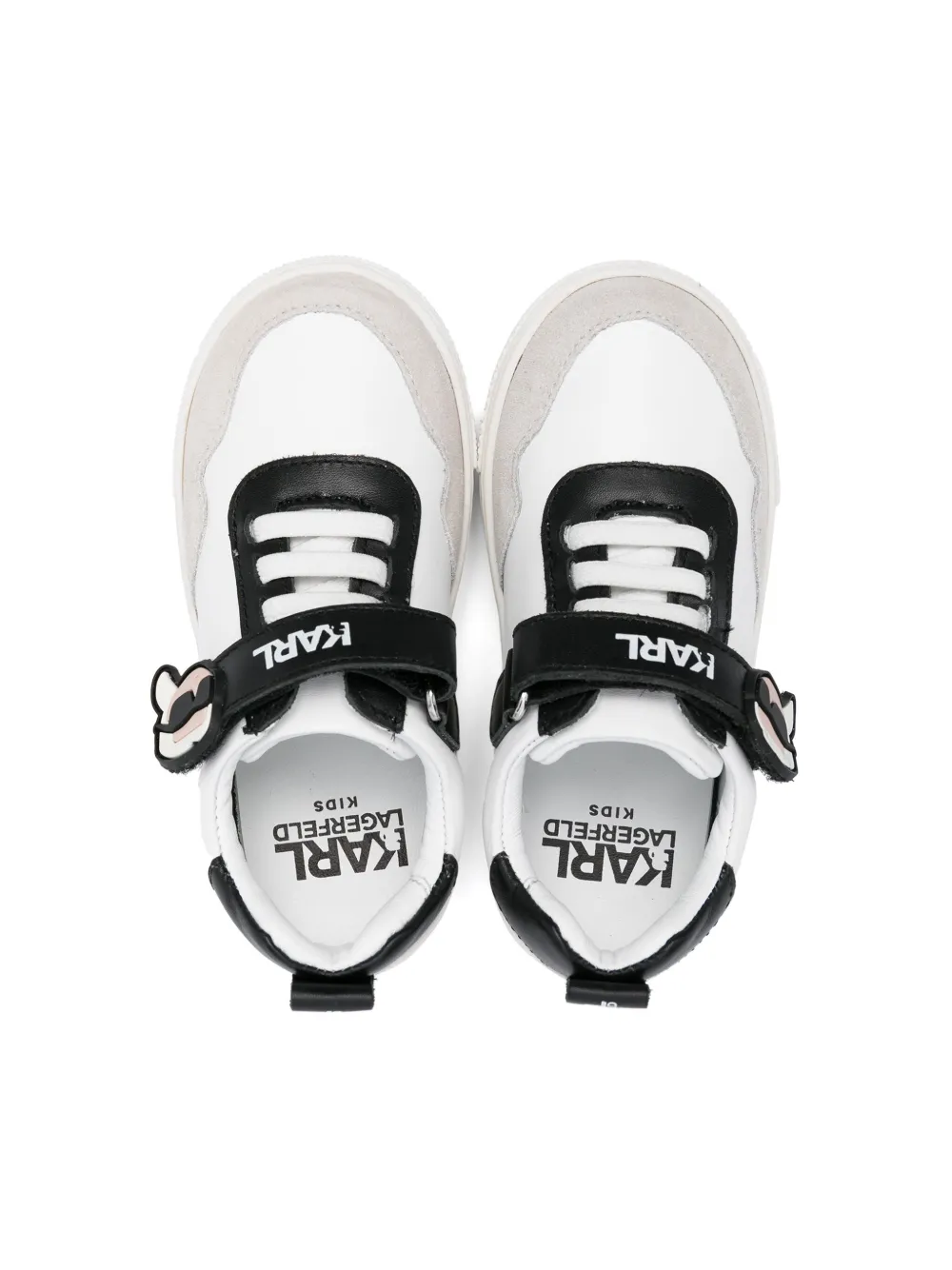 Karl Lagerfeld Colour-block Leather Sneakers In White