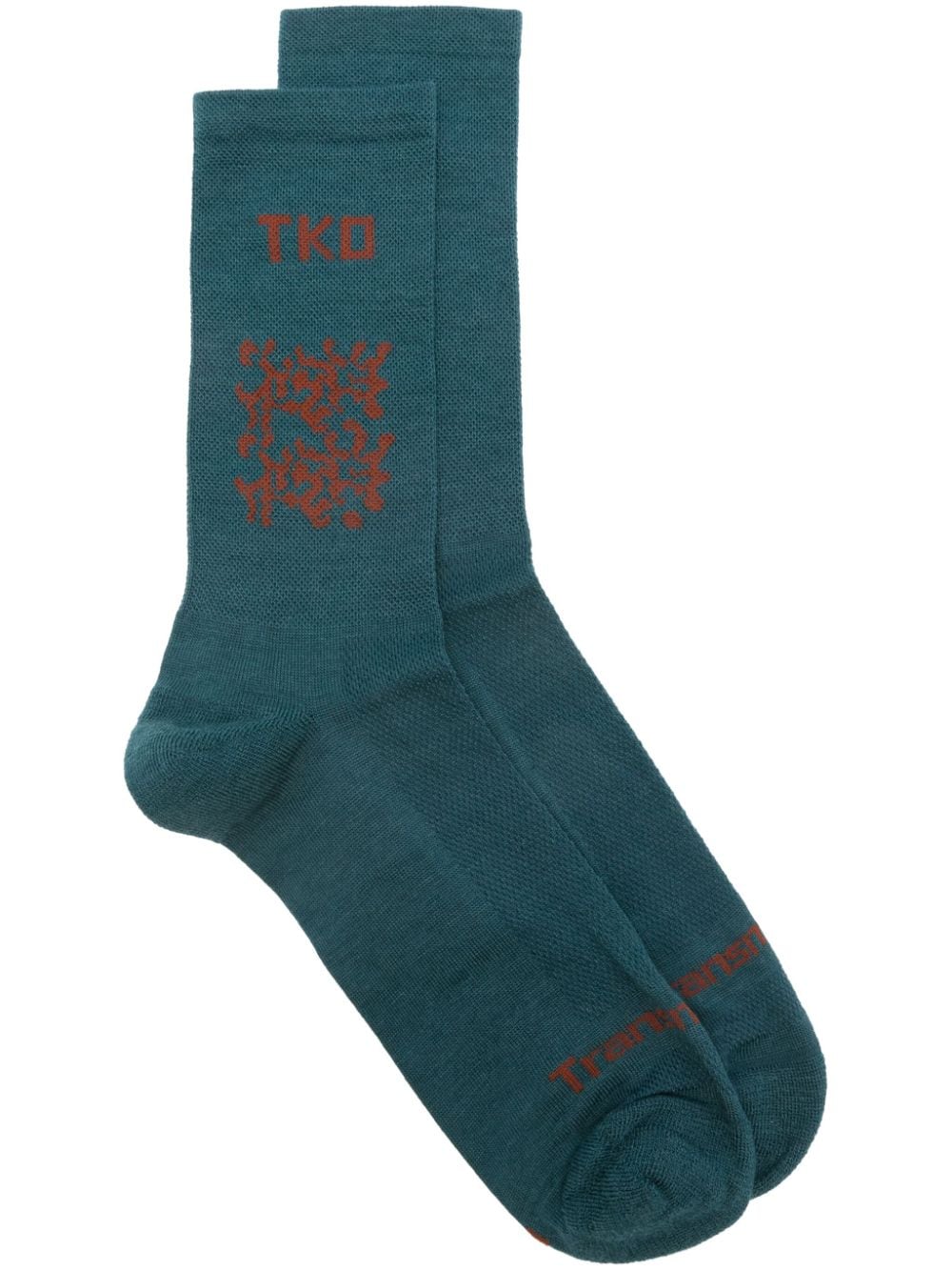 Pas Normal Studios Tko-motif Ribbed Socks In Blue