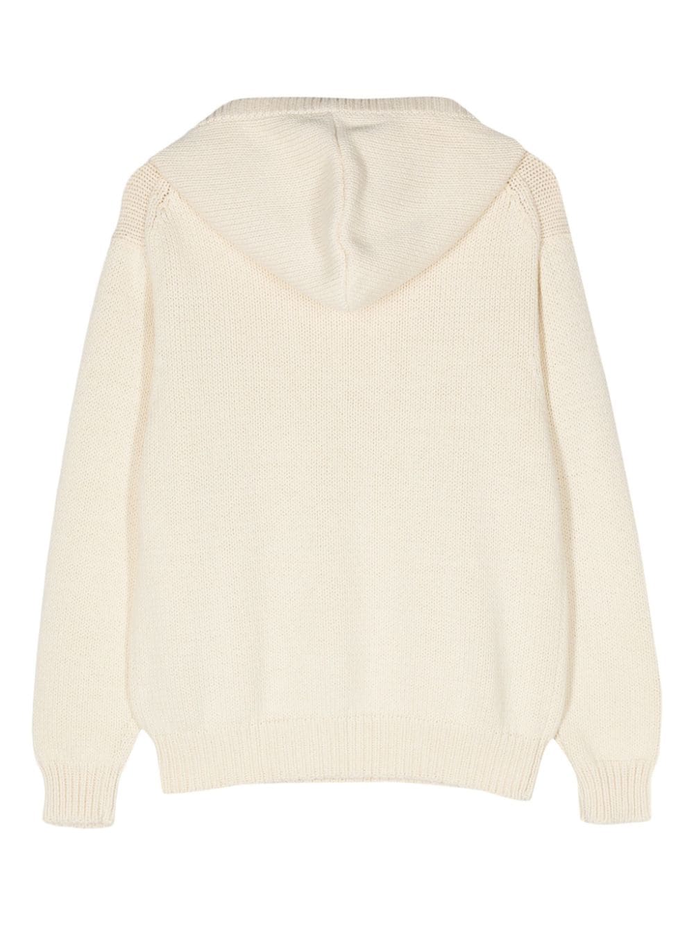 Shop Kenzo X Verdy Chunky-knit Hooded Jumper In Neutrals