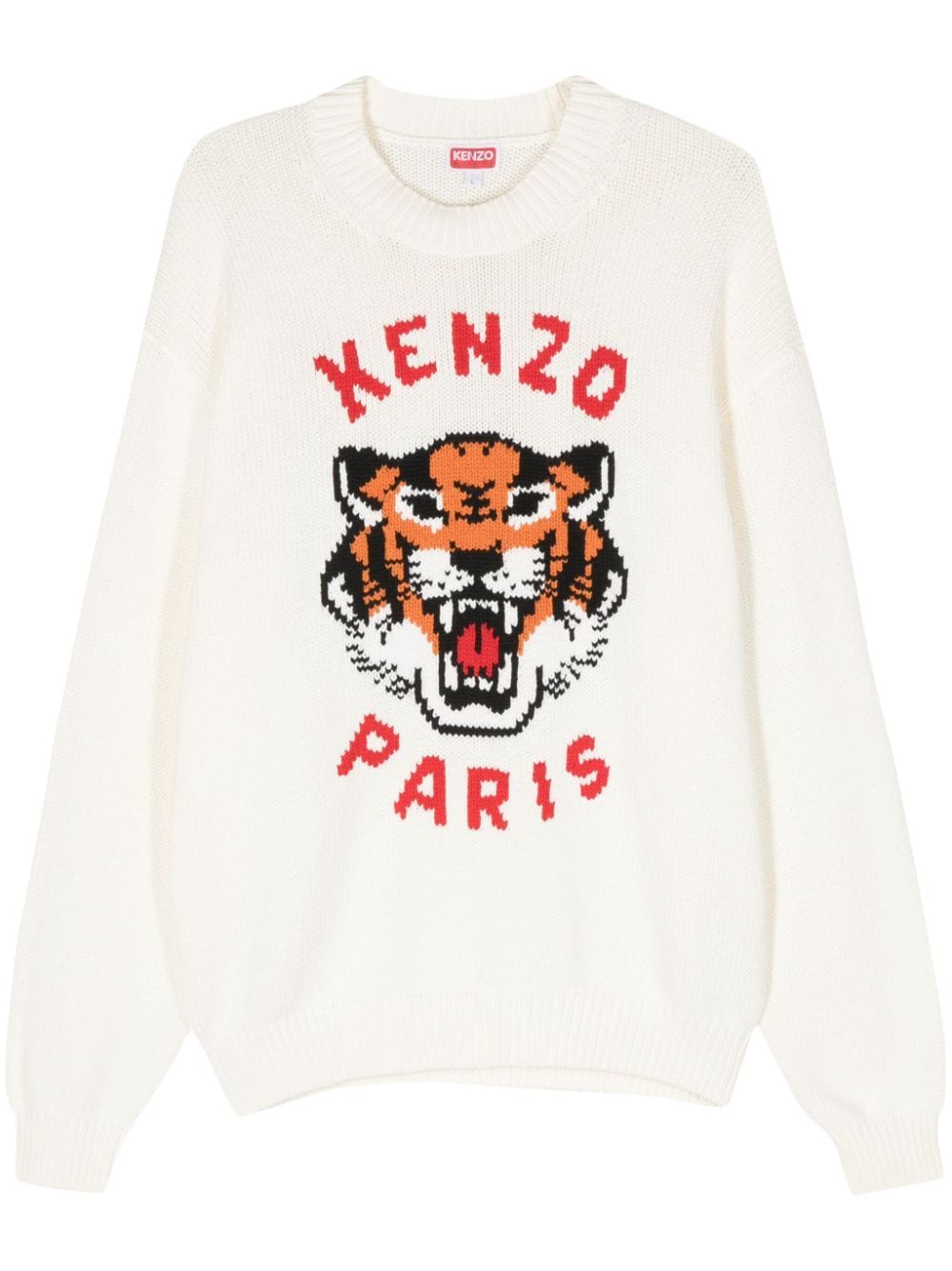Shop Kenzo Lucky Tiger Cotton-blend Sweatshirt In Neutrals