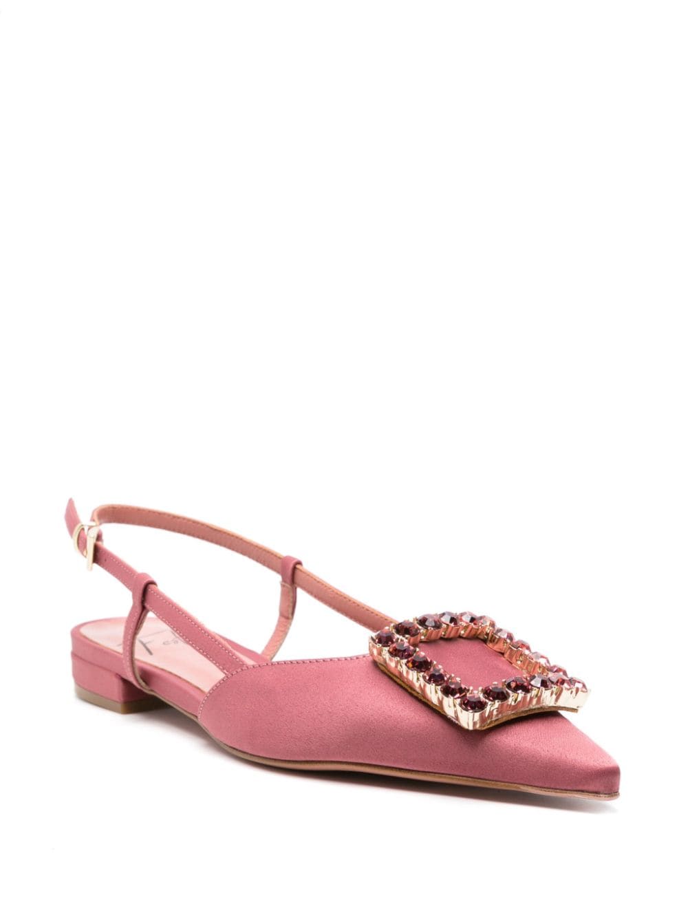 Shop Roberto Festa Lavanda Crystal-buckle Ballerina Shoes In Pink