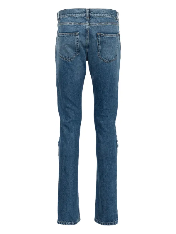 【送料&関税込】Saint Laurent Denim Jeans Saint Laurent Ripped Skinny Jeans | Blue | FARFETCH