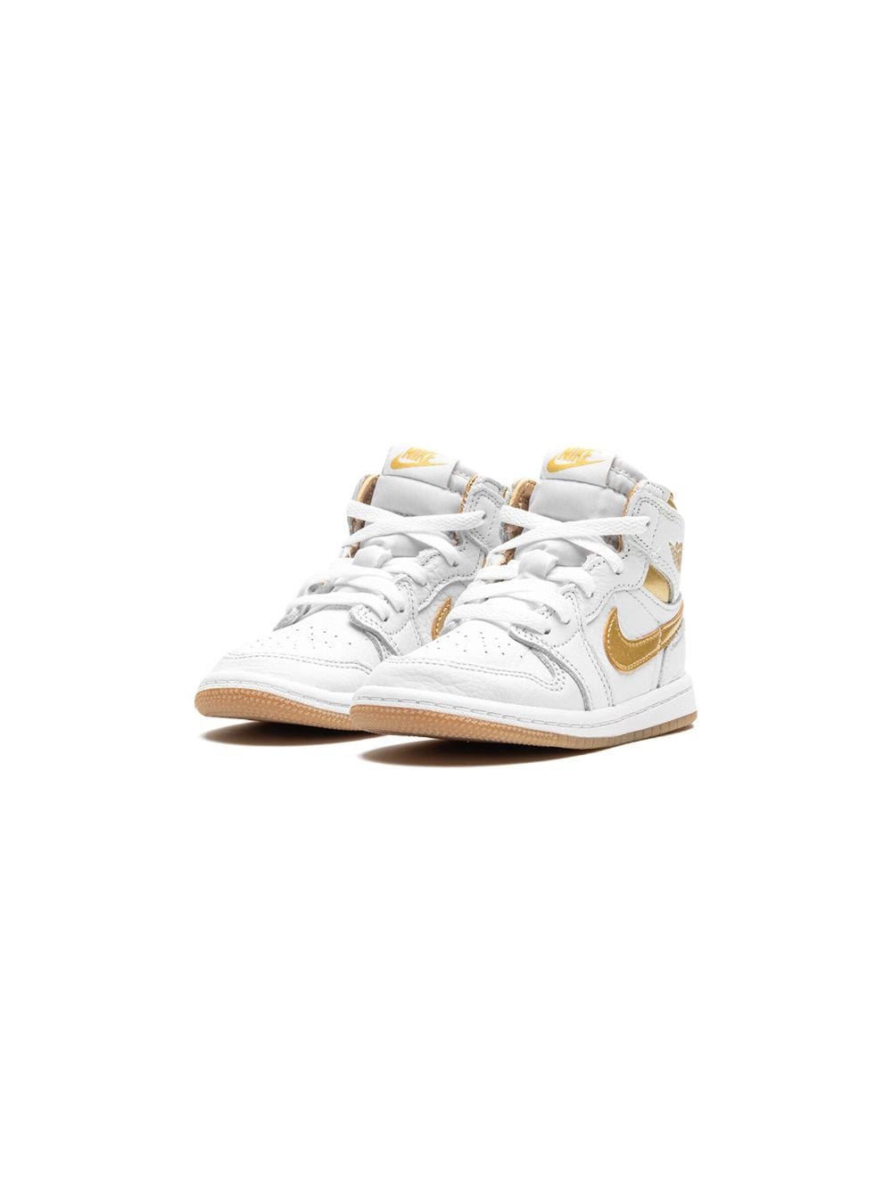 Shop Jordan Air  1 Retro High Og "metallic Gold" Sneakers In White