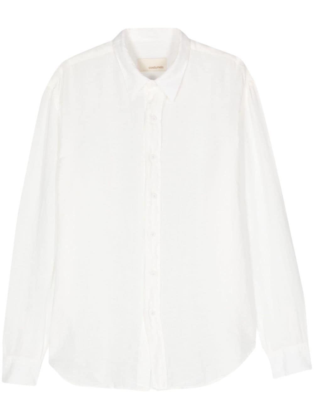 Costumein Long-sleeve Linen Shirt In White