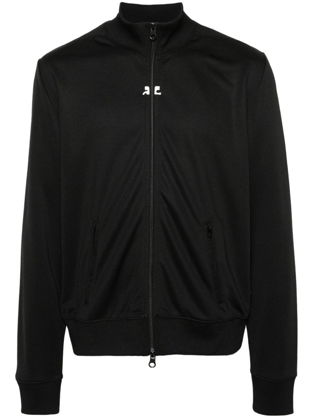 Shop Courrèges Zip-up Track Jacket In Black