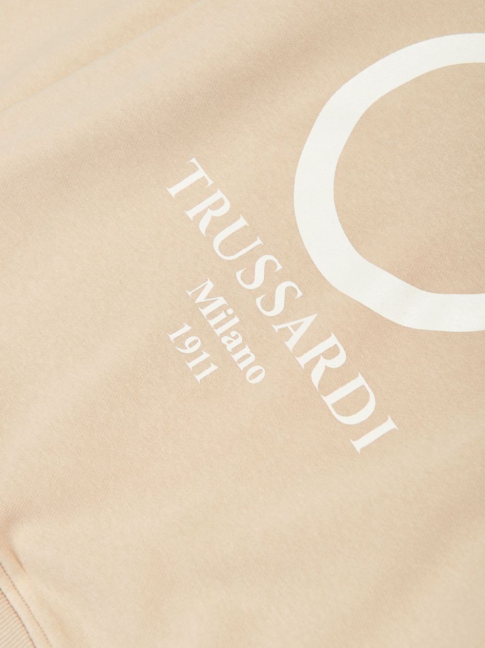 Shop Trussardi Junior Logo-print Cotton Sweatshirt In Neutrals