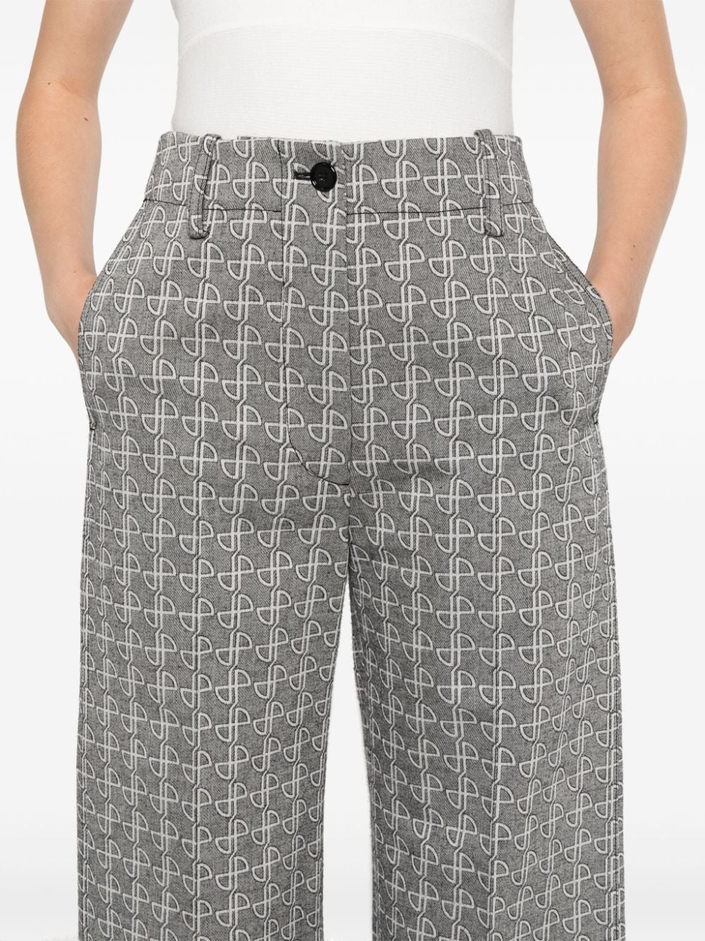 Shop Patou Iconic Trousers In Grey