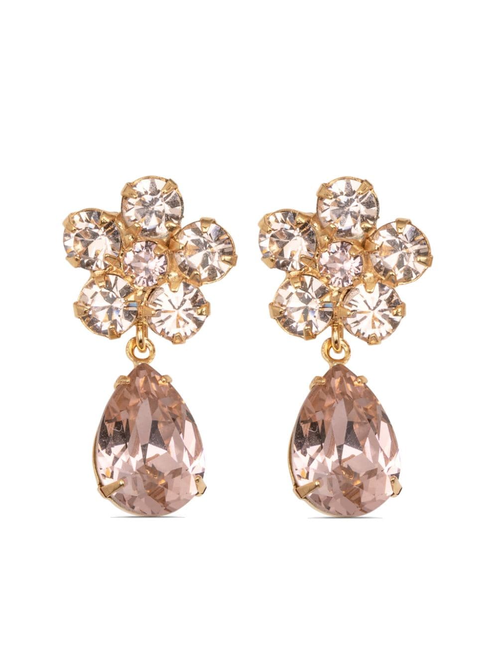 18kt gold plated Janna crystal drop earrings