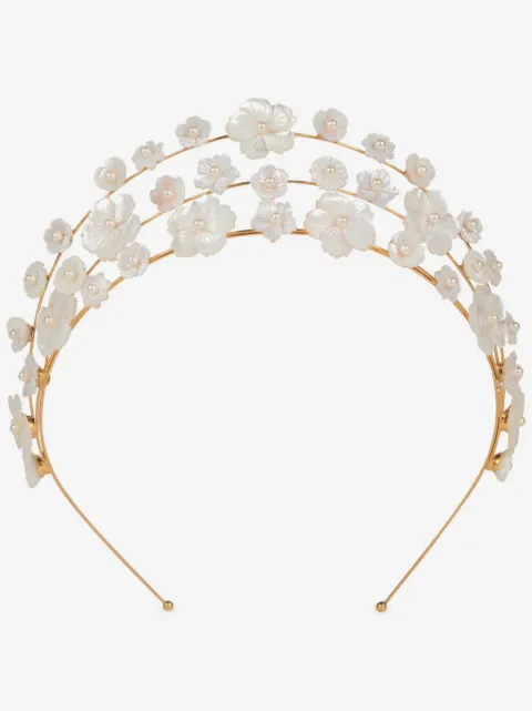 Jennifer Behr Jenette floral-appliqué crown