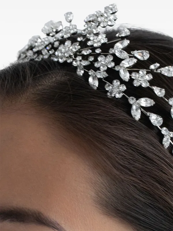 Jennifer Behr Miriam crystal-embellished Tiara Headband