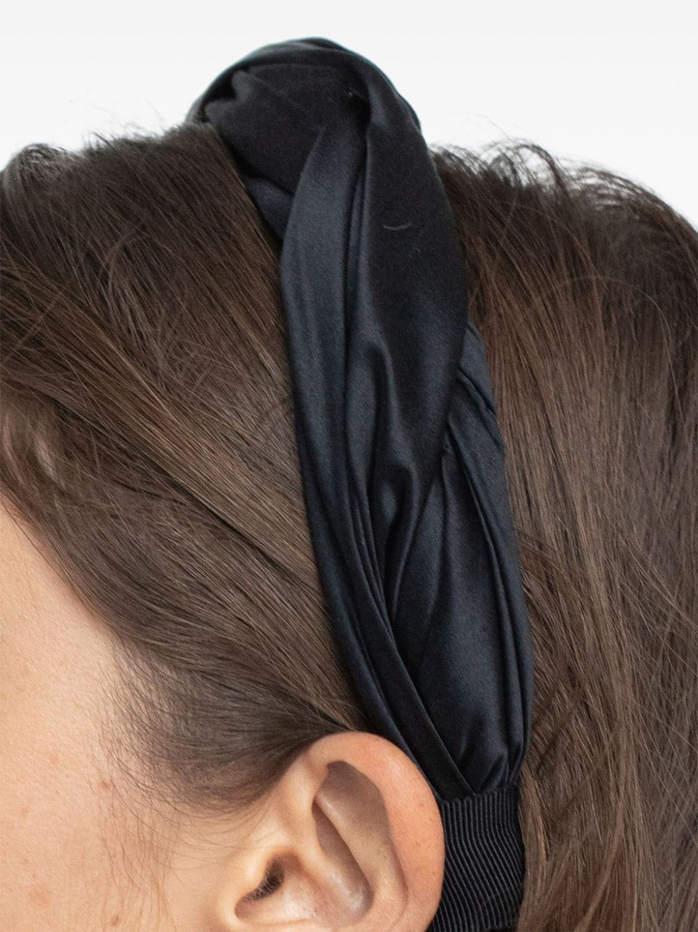 Shop Jennifer Behr Trista Silk Satin Headband In Black