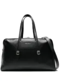 Santoni zip-up leather luggage bag - Black