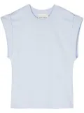 Closed sleeveless organic-cotton tank top - Blue