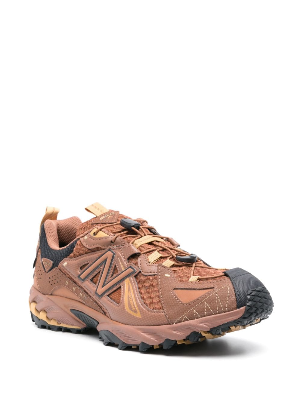 Shop New Balance Logo-appliqué Leather Sneakers In Brown