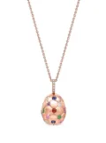 Fabergé 18kt rose gold Treillage Egg multi-stone pendant necklace - Pink