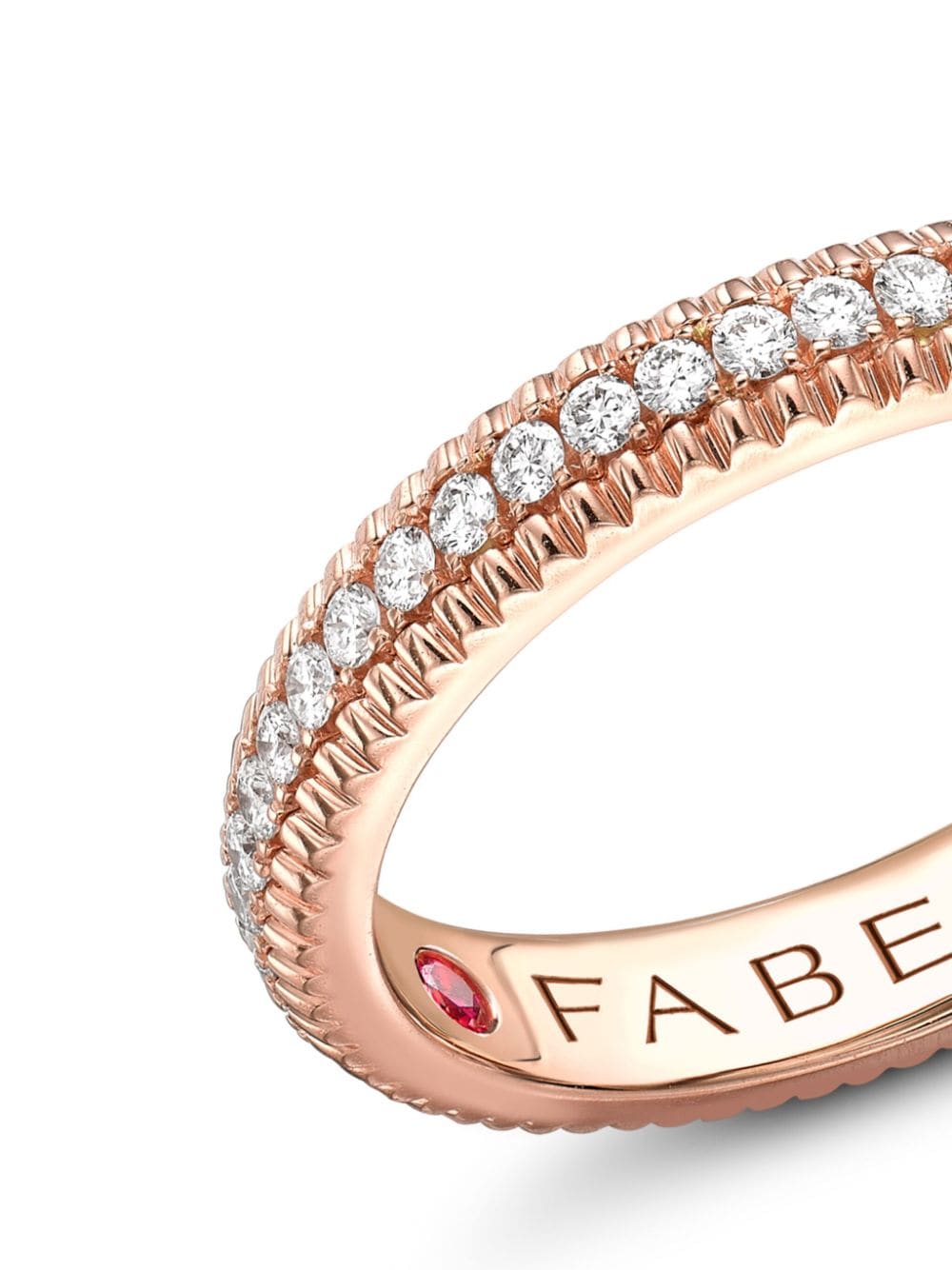 Shop Fabergé 18kt Rose Gold Colours Of Love Diamonds Fluted Eternity Ring