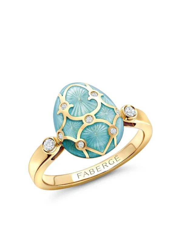 Fabergé Heritage Egg ダイヤモンド リング 18Kイエローゴールド 