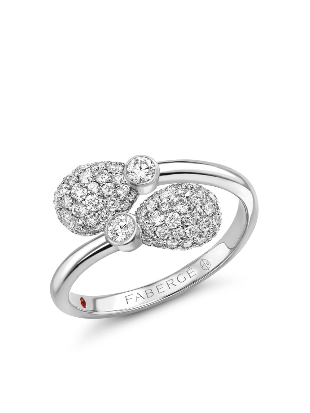 Shop Fabergé 18kt White Gold Emotion Diamond Ring In Silver