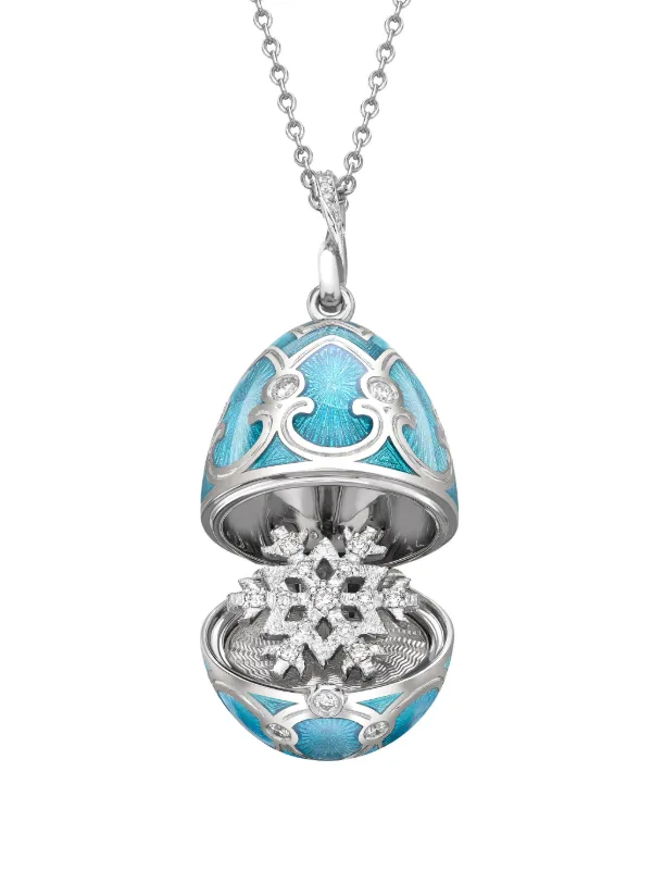 Fabergé 18kt White Gold Heritage Snowflake Surprise Locket Diamond