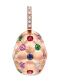 Fabergé 18kt rose gold Treillage Egg multi-stone pendant - Pink