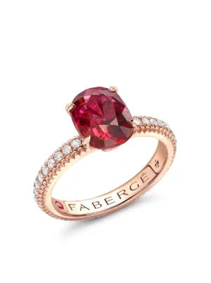 Rose gold ruby store and diamond ring