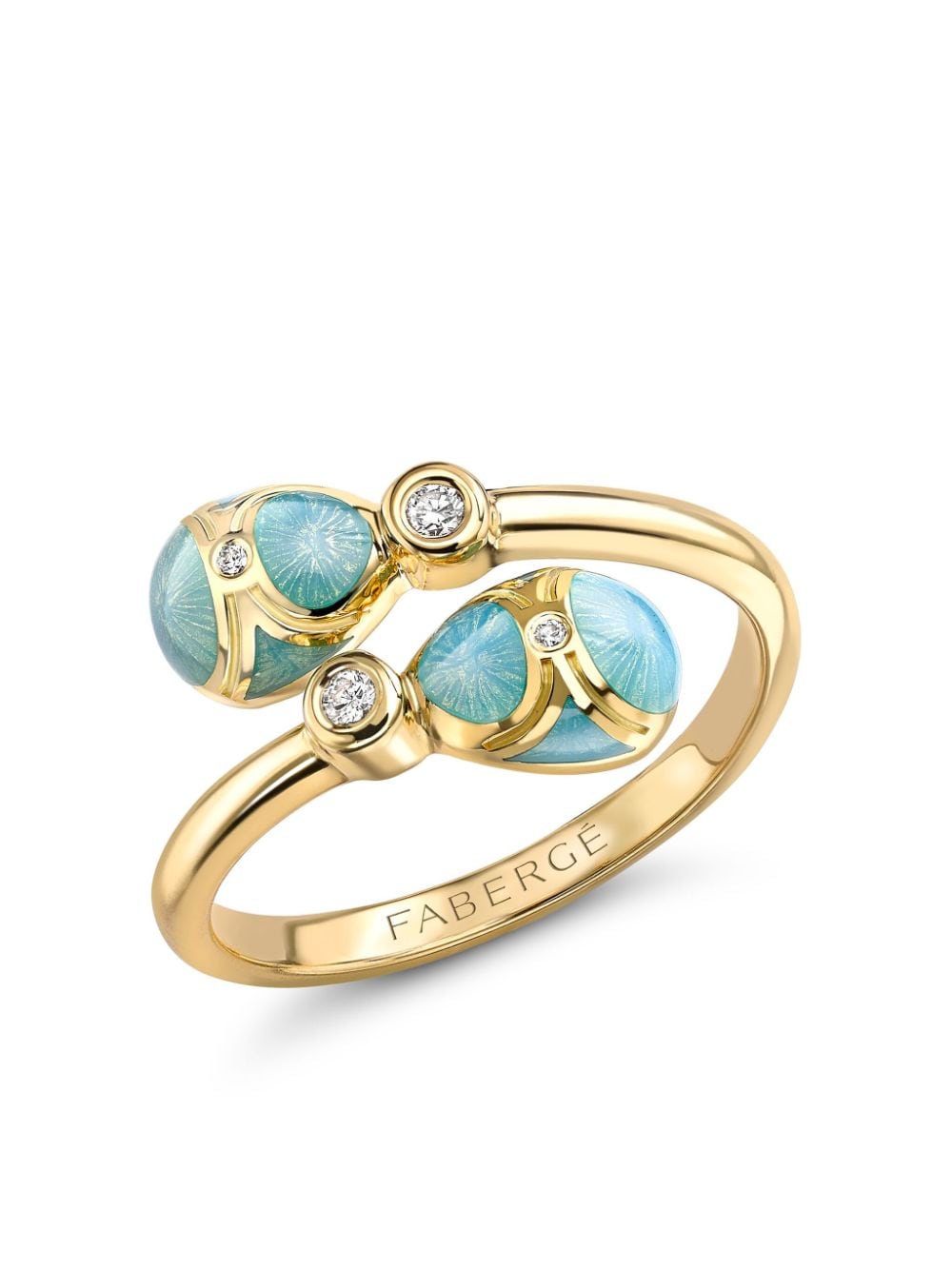 Shop Fabergé 18kt Heritage Enamel And Diamond Ring In Gold