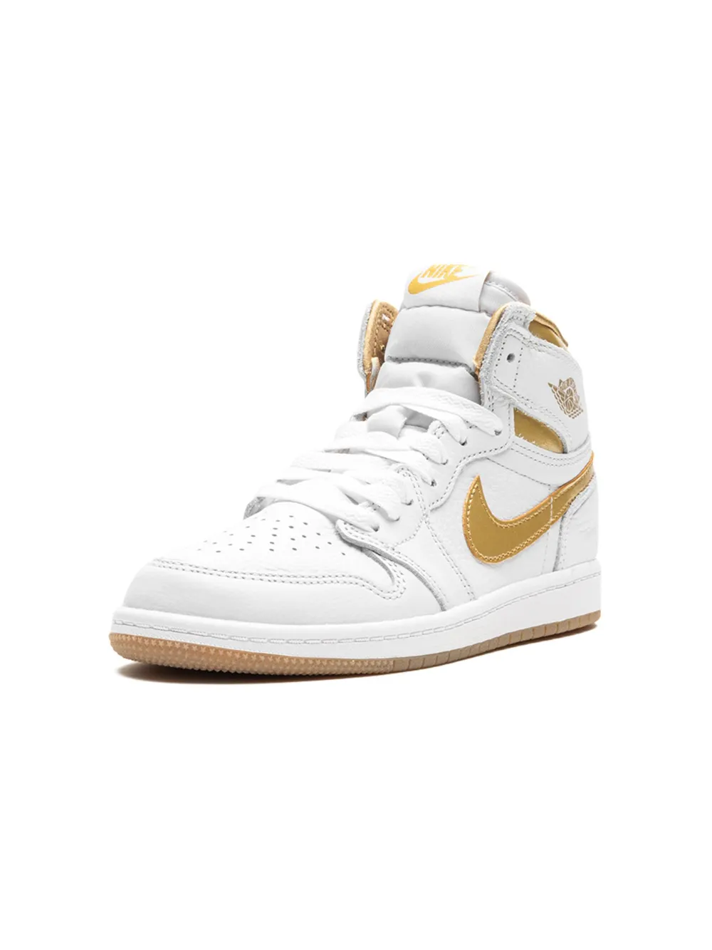 Shop Jordan Air  1 Retro High Og "metallic Gold" Sneakers In White