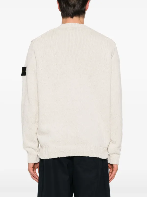 Stone Island Compass-badge Knitted Jumper Neutrals FARFETCH OM